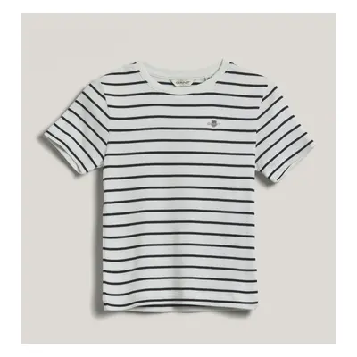 TRIČKO GANT STRIPED SHIELD SLIM T-SHIRT EGGSHELL