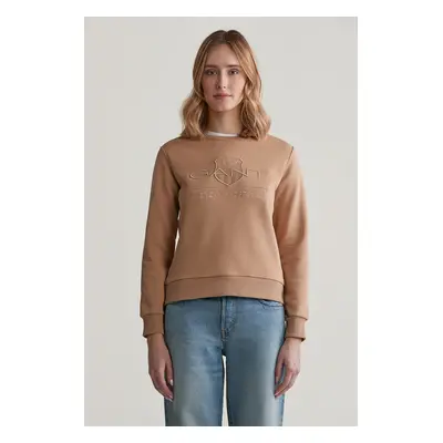 MIKINA GANT REG TONAL SHIELD C-NECK SWEAT CARAMEL BEIGE