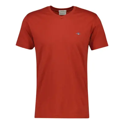 TRIČKO GANT SLIM SHIELD V-NECK T-SHIRT IRON RED