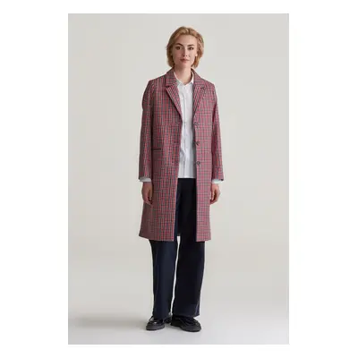 KABÁT GANT PATTERN CLASSIC TAILORED WOOL COAT BRIGHT RED