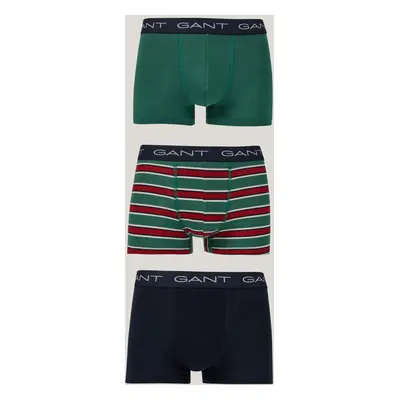 SPODNÍ PRÁDLO GANT RUGGER STRIPE TRUNK 3-PACK GB WOODY GREEN