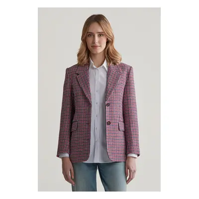 SAKO GANT REG HOUNDSTOOTH BLAZER BRIGHT RED