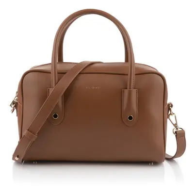 KABELKA GANT ICONIC MEDIUM LEATHER BAG COGNAC BROWN