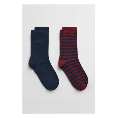 PONOŽKY GANT STRIPE SOCKS 2-PACK WINE RED