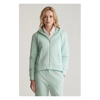 MIKINA GANT REG TONAL SHIELD ZIP HOODIE FADED MINT