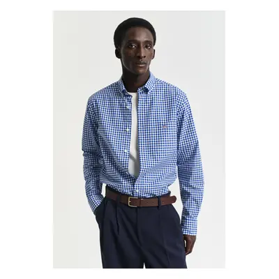 KOŠILE GANT REG CLASSIC POPLIN GINGHAM SHIRT COLLEGE BLUE