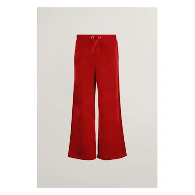 TEPLÁKY GANT STRAIGHT LEG VELOUR PANTS RUBY RED