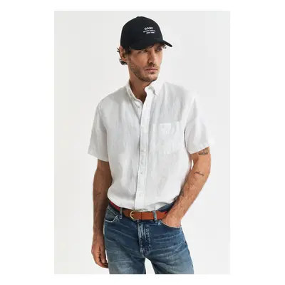 KOŠILE GANT REG LINEN SS SHIRT WHITE