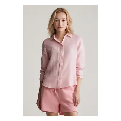 KOŠILE GANT REG LINEN SHIRT GERANIUM PINK