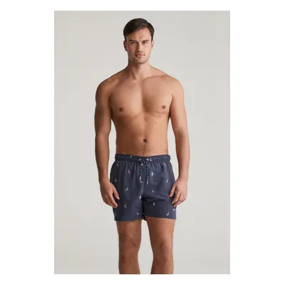 PLAVKY GANT BOAT EMBROIDERY SWIM SHORTS EVENING BLUE