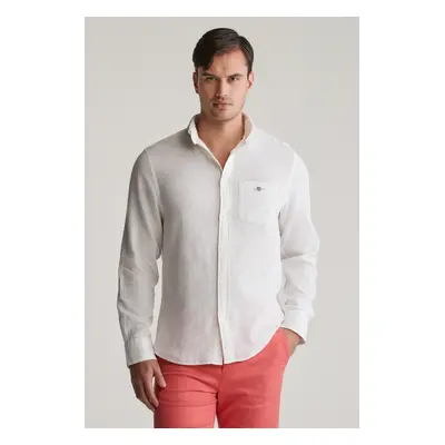 KOŠILE GANT REG COTTON LINEN SHIRT WHITE