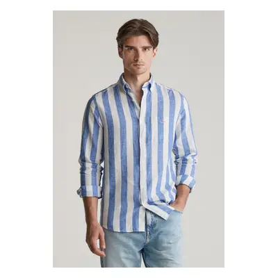 KOŠILE GANT REG COTTON LINEN BOLD STRIPE SHIRT RICH BLUE