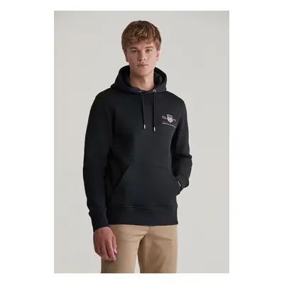 MIKINA GANT REG MEDIUM ARCHIVE SHIELD HOODIE BLACK