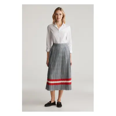 SUKNĚ GANT CHECK PRINT PLEATED SKIRT EVENING BLUE