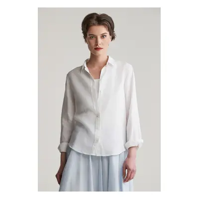 KOŠILE GANT REG LINEN SHIRT WHITE