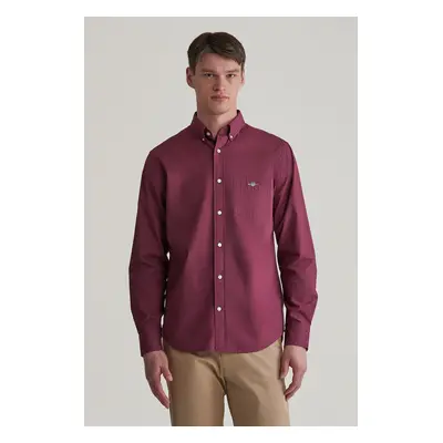 KOŠILE GANT REG MICRO PRINT SHIRT WINE RED