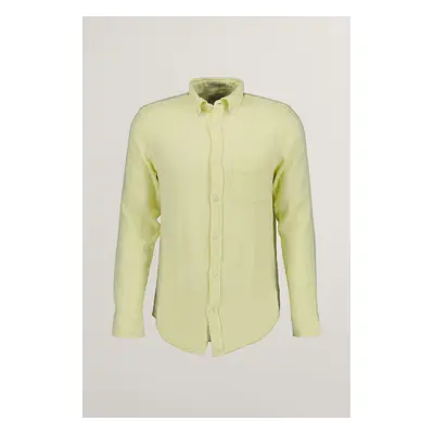 KOŠILE GANT REG COTTON LINEN TEXTURE SHIRT YELLOW SHINE