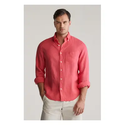 KOŠILE GANT REG GMNT DYED LINEN SHIRT WATERMELON RED