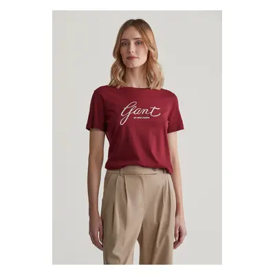 TRIČKO GANT REG SCRIPT T-SHIRT PLUMPED RED