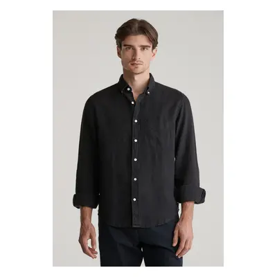 KOŠILE GANT REG GMNT DYED LINEN SHIRT BLACK