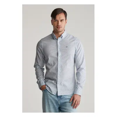 KOŠILE GANT SLIM MICRO PRINT SHIRT LIGHT BLUE