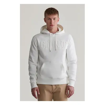 MIKINA GANT EMBOSSED SWEAT HOODIE EGGSHELL