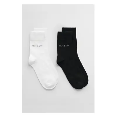 PONOŽKY GANT SOCKS 2-PACK BLACK / WHITE