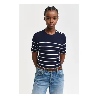 SVETR GANT RIBBED BRETON C-NECK EVENING BLUE