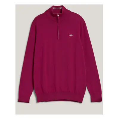 SVETR GANT CLASSIC COTTON HALFZIP BEAUTYBERRY PURPLE