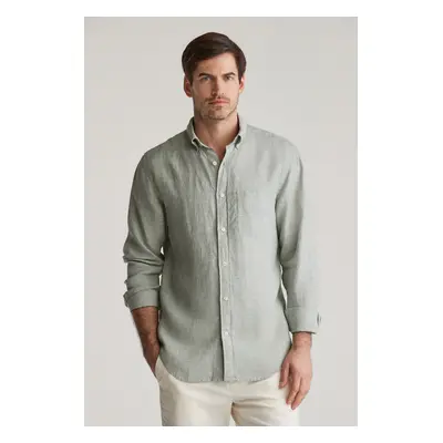 KOŠILE GANT REG LINEN SHIRT KALAMATA GREEN