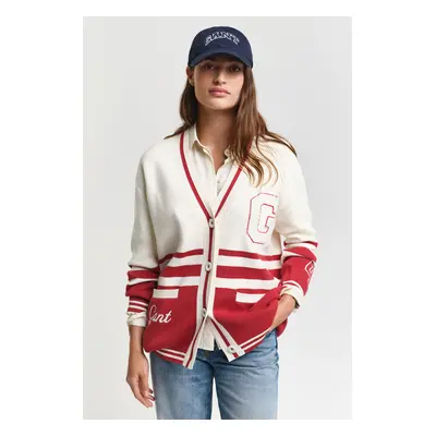 KARDIGAN GANT GANT VARSITY CARDIGAN CREAM