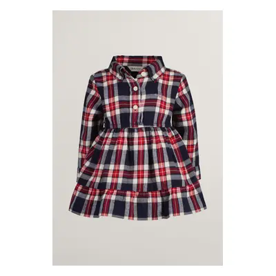 ŠATY GANT CHECKED FLANNEL BD SHIRT DRESS EVENING BLUE