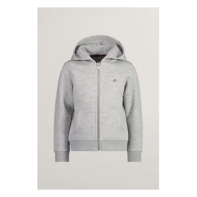 MIKINA GANT SHIELD ZIP HOODIE LIGHT GREY MELANGE