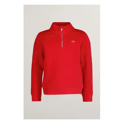 MIKINA GANT SHIELD HALF ZIP SWEAT BRIGHT RED