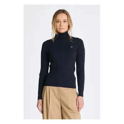 ROLÁK GANT STRETCH COTTON CABLE TURTLENECK EVENING BLUE