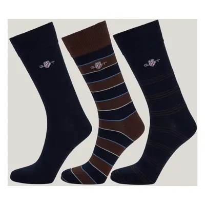 PONOŽKY GANT SHIELD TIE STRIPE SOCKS 3-PACK GB EVENING BLUE