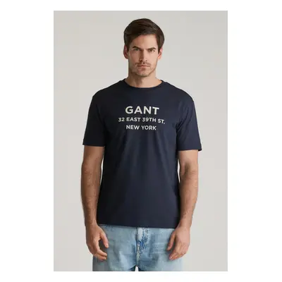 TRIČKO GANT GRAPHIC PRINTED TSHIRT EVENING BLUE