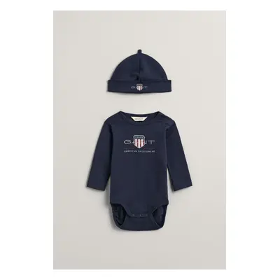 DĚTSKÝ SET GANT ARCHIVE SHIELD BODY AND BEANIE EVENING BLUE