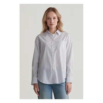 KOŠILE GANT REL STRIPED POPLIN SHIRT WHITE