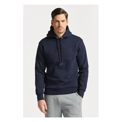 MIKINA GANT REG TONAL SHIELD HOODIE EVENING BLUE