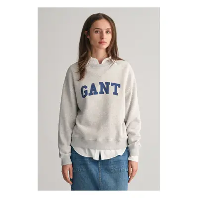 MIKINA GANT GRAPHIC C-NECK SWEAT PALE GREY MELANGE