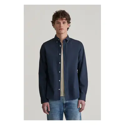 KOŠILE GANT SLIM FLANNEL MELANGE SHIRT MARINE