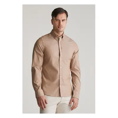 KOŠILE GANT SLIM PINPOINT OXFORD SHIRT WARM KHAKI