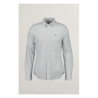 KOŠILE GANT SLIM MICRO PRINT SHIRT EGGSHELL