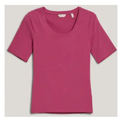 TRIČKO GANT SLIM COT/ELA SS SCOOP NECK TOP SILKY PURPLE