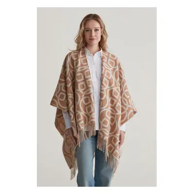 PONČO GANT G PATTERN PONCHO CARAMEL BEIGE