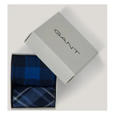 PONOŽKY GANT CHECK SOCKS 2-PACK GIFT BOX EVENING BLUE