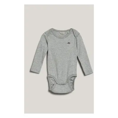 BODY GANT STRIPED SHIELD AMERICAN NECK BODY LIGHT GREY MELANGE