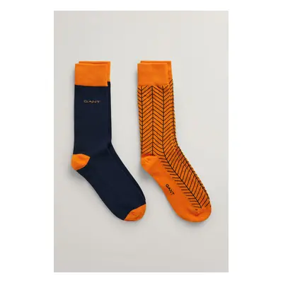 PONOŽKY GANT HERRINGBONE PATTERN SOCKS 2-PACK PUMPKIN ORANGE