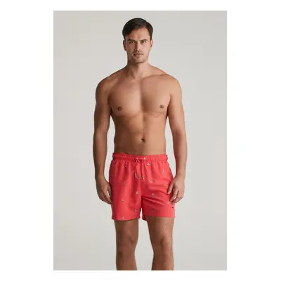 PLAVKY GANT BOAT EMBROIDERY SWIM SHORTS WATERMELON RED